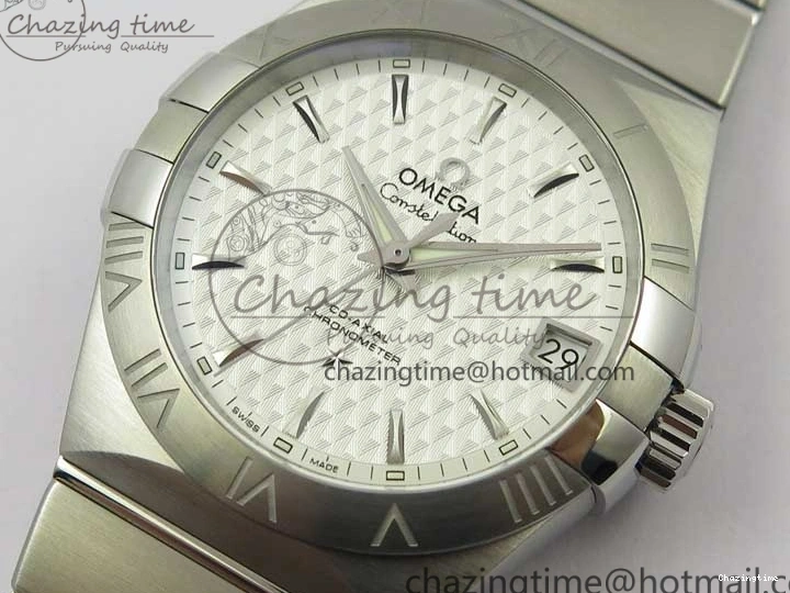 0423 Constellation 38mm SS VSF 1:1 Best Edition White Textured Dial on SS Bracelet A8500 Super Clone EasyCare 7919